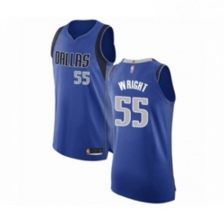 Mens Dallas Mavericks 55 Delon Wright Authentic Royal Blue Basketball Jersey Icon Edition 