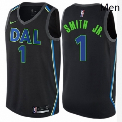 Mens Nike Dallas Mavericks 1 Dennis Smith Jr Authentic Black NBA Jersey City Edition