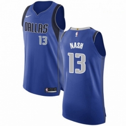 Mens Nike Dallas Mavericks 13 Steve Nash Authentic Royal Blue Road NBA Jersey Icon Edition