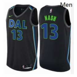 Mens Nike Dallas Mavericks 13 Steve Nash Swingman Black NBA Jersey City Edition