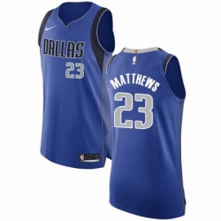 Mens Nike Dallas Mavericks 23 Wesley Matthews Authentic Royal Blue Road NBA Jersey Icon Edition