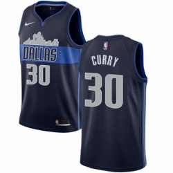 Mens Nike Dallas Mavericks 30 Seth Curry Authentic Navy Blue NBA Jersey Statement Edition 
