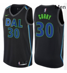 Mens Nike Dallas Mavericks 30 Seth Curry Swingman Black NBA Jersey City Edition 