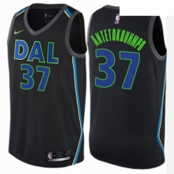 Mens Nike Dallas Mavericks 37 Kostas Antetokounmpo Swingman Black NBA Jersey City Edition 