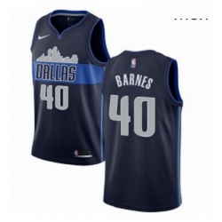Mens Nike Dallas Mavericks 40 Harrison Barnes Authentic Navy Blue NBA Jersey Statement Edition