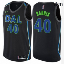 Mens Nike Dallas Mavericks 40 Harrison Barnes Swingman Black NBA Jersey City Edition