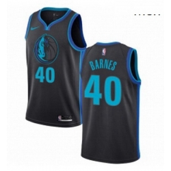 Mens Nike Dallas Mavericks 40 Harrison Barnes Swingman Charcoal NBA Jersey City Edition
