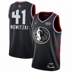 Mens Nike Dallas Mavericks 41 Dirk Nowitzki Black NBA Jordan Swingman 2019 All Star Game Jersey