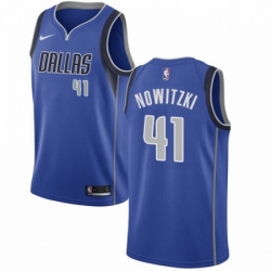 Mens Nike Dallas Mavericks 41 Dirk Nowitzki Swingman Royal Blue Road NBA Jersey Icon Edition