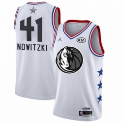 Mens Nike Dallas Mavericks 41 Dirk Nowitzki White NBA Jordan Swingman 2019 All Star Game Jersey