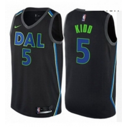 Mens Nike Dallas Mavericks 5 Jason Kidd Authentic Black NBA Jersey City Edition