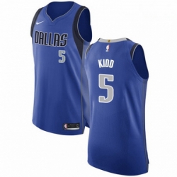 Mens Nike Dallas Mavericks 5 Jason Kidd Authentic Royal Blue Road NBA Jersey Icon Edition
