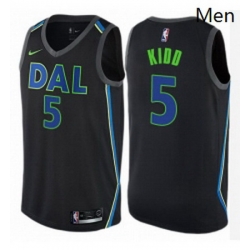 Mens Nike Dallas Mavericks 5 Jason Kidd Swingman Black NBA Jersey City Edition