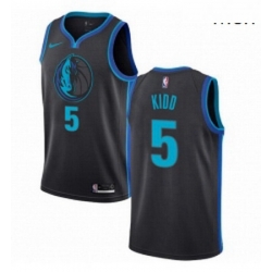 Mens Nike Dallas Mavericks 5 Jason Kidd Swingman Charcoal NBA Jersey City Edition