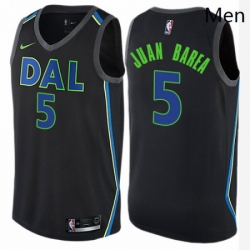 Mens Nike Dallas Mavericks 5 Jose Juan Barea Authentic Black NBA Jersey City Edition