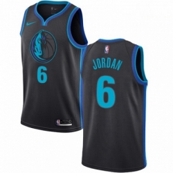 Mens Nike Dallas Mavericks 6 DeAndre Jordan Swingman Charcoal NBA Jersey City Edition 