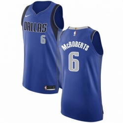 Mens Nike Dallas Mavericks 6 Josh McRoberts Authentic Royal Blue Road NBA Jersey Icon Edition 