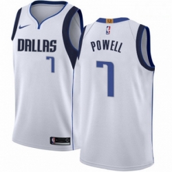 Mens Nike Dallas Mavericks 7 Dwight Powell Swingman White NBA Jersey Association Edition 