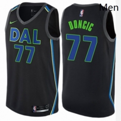 Mens Nike Dallas Mavericks 77 Luka Doncic Authentic Black NBA Jersey City Edition 