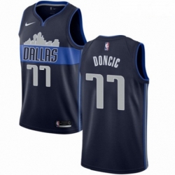 Mens Nike Dallas Mavericks 77 Luka Doncic Authentic Navy Blue NBA Jersey Statement Edition 