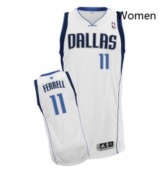 Womens Adidas Dallas Mavericks 11 Yogi Ferrell Authentic White Home NBA Jersey 