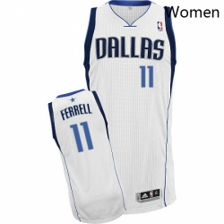 Womens Adidas Dallas Mavericks 11 Yogi Ferrell Authentic White Home NBA Jersey 