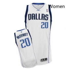 Womens Adidas Dallas Mavericks 20 Doug McDermott Authentic White Home NBA Jersey 