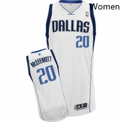 Womens Adidas Dallas Mavericks 20 Doug McDermott Authentic White Home NBA Jersey 