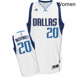 Womens Adidas Dallas Mavericks 20 Doug McDermott Swingman White Home NBA Jersey 