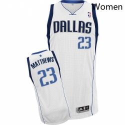 Womens Adidas Dallas Mavericks 23 Wesley Matthews Authentic White Home NBA Jersey
