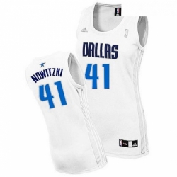 Womens Adidas Dallas Mavericks 41 Dirk Nowitzki Swingman White Home NBA Jersey