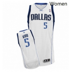 Womens Adidas Dallas Mavericks 5 Jason Kidd Authentic White Home NBA Jersey