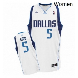 Womens Adidas Dallas Mavericks 5 Jason Kidd Swingman White Home NBA Jersey