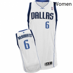 Womens Adidas Dallas Mavericks 6 Josh McRoberts Authentic White Home NBA Jersey 
