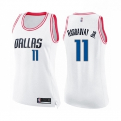 Womens Dallas Mavericks 11 Tim Hardaway Jr Swingman White Pink Fashion Basketball Jersey 