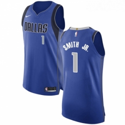 Womens Nike Dallas Mavericks 1 Dennis Smith Jr Authentic Royal Blue Road NBA Jersey Icon Edition