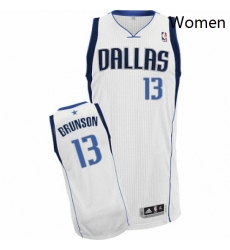 Womens Nike Dallas Mavericks 13 Jalen Brunson Authentic White Home NBA Jersey Association Edition 