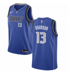 Womens Nike Dallas Mavericks 13 Jalen Brunson Swingman Navy Blue NBA Jersey Statement Edition 