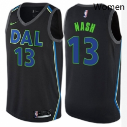 Womens Nike Dallas Mavericks 13 Steve Nash Swingman Black NBA Jersey City Edition