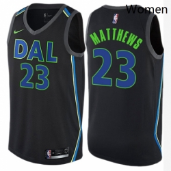 Womens Nike Dallas Mavericks 23 Wesley Matthews Swingman Black NBA Jersey City Edition