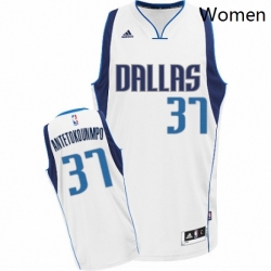Womens Nike Dallas Mavericks 37 Kostas Antetokounmpo Swingman White Home NBA Jersey Association Edition 