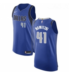 Womens Nike Dallas Mavericks 41 Dirk Nowitzki Authentic Royal Blue Road NBA Jersey Icon Edition