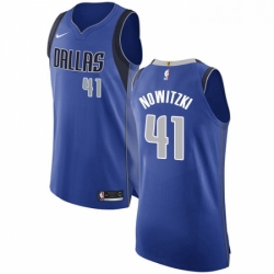 Womens Nike Dallas Mavericks 41 Dirk Nowitzki Authentic Royal Blue Road NBA Jersey Icon Edition