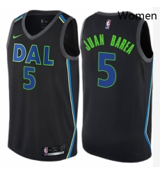 Womens Nike Dallas Mavericks 5 Jose Juan Barea Swingman Black NBA Jersey City Edition