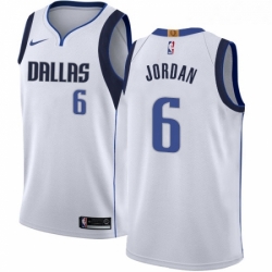 Womens Nike Dallas Mavericks 6 DeAndre Jordan Swingman White NBA Jersey Association Edition 