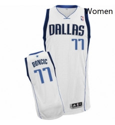 Womens Nike Dallas Mavericks 77 Luka Doncic Authentic White Home NBA Jersey Association Edition 