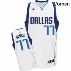 Womens Nike Dallas Mavericks 77 Luka Doncic Swingman White Home NBA Jersey Association Edition 