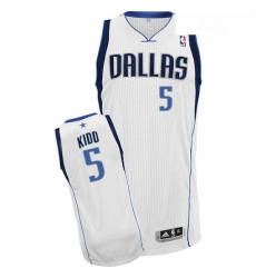 Youth Adidas Dallas Mavericks 5 Jason Kidd Authentic White Home NBA Jersey