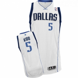 Youth Adidas Dallas Mavericks 5 Jason Kidd Authentic White Home NBA Jersey