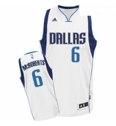 Youth Adidas Dallas Mavericks 6 Josh McRoberts Swingman White Home NBA Jersey 